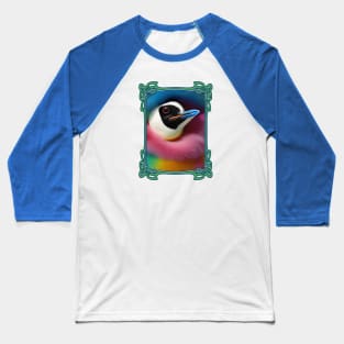 Funky rainbow penguin bird lover bright graphic Baseball T-Shirt